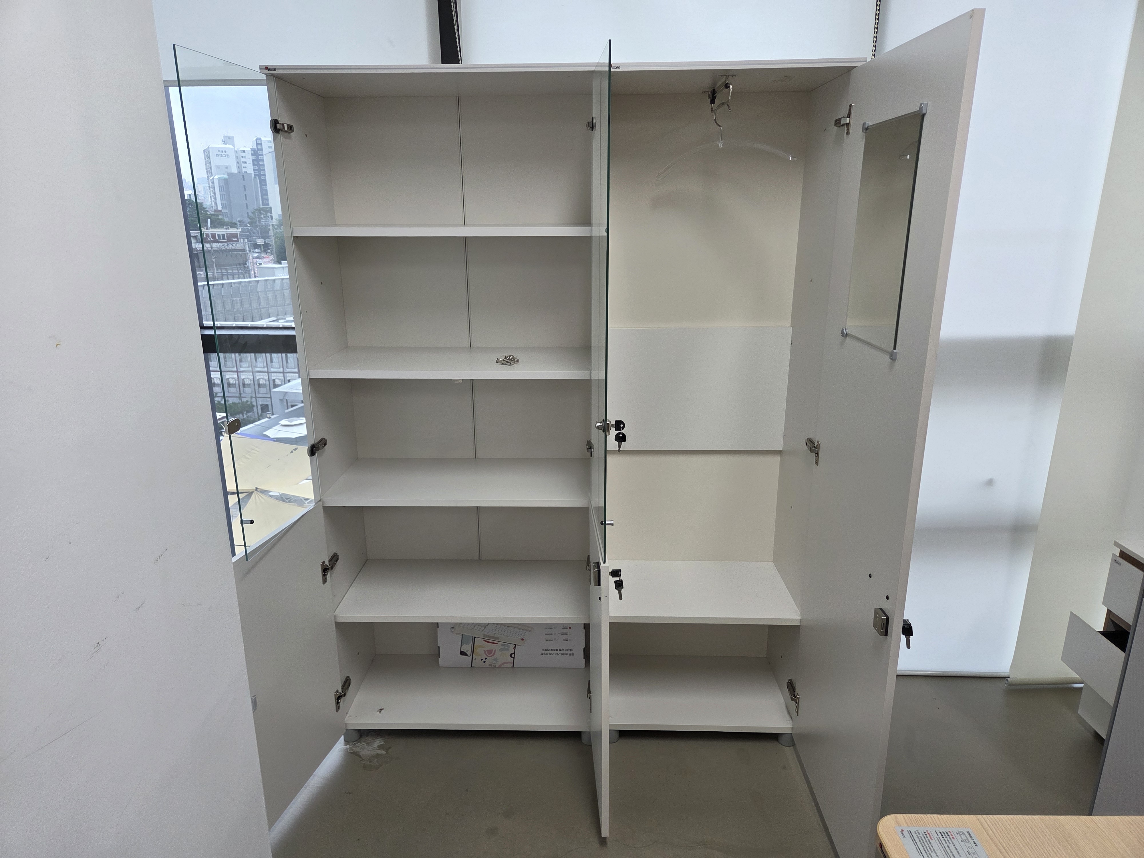 퍼시스 5단 유리장 옷장세트